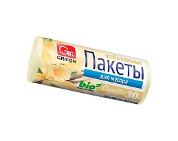 Мешки для мусора 30 л, ароматизированные, Ваниль, бежевые, в рулоне 20 шт., ПНД, 9 мкм, 560х530 мм, GRIFON Aroma, 101-020 V в Ачинске