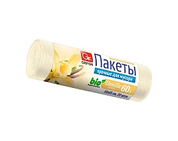 Мешки для мусора 60 л, ароматизированные, Ваниль, бежевые, в рулоне 20 шт., ПНД, 9 мкм, 650х550 мм, GRIFON Aroma, 101-023 V в Ачинске