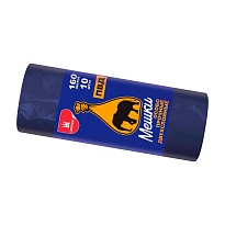 Мешки для мусора 160 л, синие, рулон 10 шт., ПВД, 35 мкм, 1100х900 мм, Уфа Пак, МВ1755 (МВ 160-10ср) в Ачинске