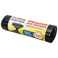 Мешки для мусора 160 л, черные, в рулоне 10 шт., ПВД, 30 мкм, 1200х900 мм, LAIMA ULTRA, 607694 в Ачинске