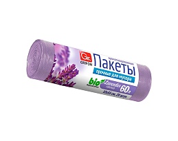 Мешки для мусора 60 л, ароматизированные, Лаванда, сиреневые, в рулоне 20 шт., ПНД, 9 мкм, 650х550 мм, GRIFON Aroma, 101-023 La в Ачинске