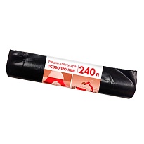 Мешки для мусора 240 л, черные, в рулоне 10 шт., ПВД 100 мкм, 1350х900 мм, Концепция Быта, 603887 в Ачинске