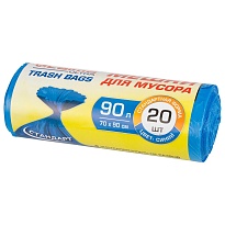 Мешки для мусора 90 л, синие, в рулоне 20 шт., ПНД, 14 мкм, 900х700 мм, LAIMA ULTRA, 607693 в Ачинске