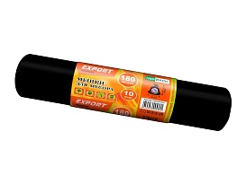 Мешки для мусора 180 л, ароматизированные, черные, в рулоне 10 шт., ПВД, 80 мкм, 1100х930 мм, EXPORT, exp18010142 в Ачинске