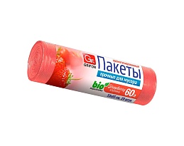 Мешки для мусора 60 л, ароматизированные, Клубника, красные, в рулоне 20 шт., ПНД, 9 мкм, 650х550 мм, GRIFON Aroma, 101-023 K в Ачинске