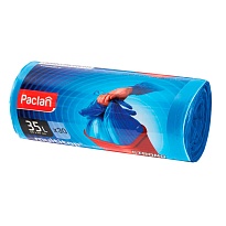 Мешки для мусора 35 л, с ушками, синие, в рулоне 30 шт., ПНД, 10,5 мкм, 640х500 мм, PACLAN Multitop, 600819 в Ачинске