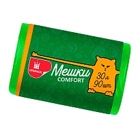 Мешки для мусора 30 л, зеленые, в рулоне 90 шт., ПНД, 6 мкм, 560х480 мм, Comfort, М4268 в Ачинске