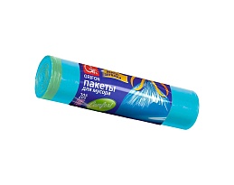 Мешки для мусора 35 л, с завязками, голубые, в рулоне 20 шт., ПНД, 12 мкм, 560х530 мм, GRIFON, 101-061 в Ачинске