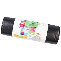 Мешки для мусора 220 л, черные, в рулоне 10 шт., ПВД, 29 мкм, 1100х830 мм, Концепция Быта ЭкоДом, 604924 в Ачинске