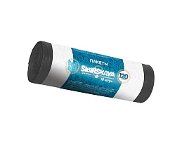 Мешки для мусора 120 л, черные, в рулоне 10 шт., ПНД, 14 мкм, 1100х700 мм, SIBIRSKAYA, 101-008 S в Ачинске