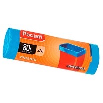 Мешки для мусора 80 л, синие, в рулоне 20 шт., ПНД, 12 мкм, 900х700 мм, PACLAN Classic, 606335 в Ачинске