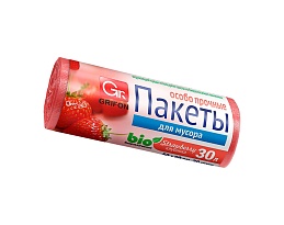 Мешки для мусора 30 л, ароматизированные, Клубника, красные, в рулоне 20 шт., ПНД, 9 мкм, 560х530 мм, GRIFON Aroma, 101-020 K в Ачинске