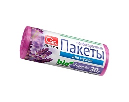 Мешки для мусора 30 л, ароматизированные, Лаванда, сиреневые, в рулоне 20 шт., ПНД, 9 мкм, 560х530 мм, GRIFON Aroma, 101-020 La в Ачинске