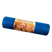 Мешки для мусора 100 л, с завязками, синие, в рулоне 10 шт., ПВД, 40 мкм, 840х670 мм, Концепция Быта Vitalux, 604933 в Ачинске