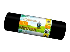 Мешки для мусора 180 л, ароматизированные, черные, в рулоне 10 шт., ПВД, 100 мкм, 1100х930 мм, Добрыня, Dob18010black в Ачинске