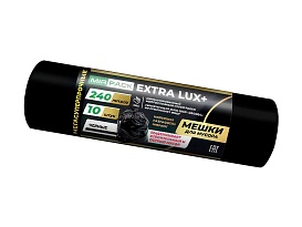 Мешки для мусора 240 л, черные, в рулоне 10 шт., ПВД 60 мкм, 1300х930 мм, EXTRA LUX+, 24010115 в Ачинске
