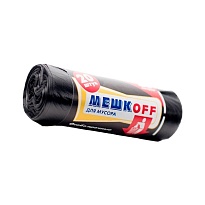 Мешки для мусора 60 л, черные, в рулоне 20 шт., ПНД, 9 мкм, 700х600 мм, МЕШКОFF, 4045 в Ачинске